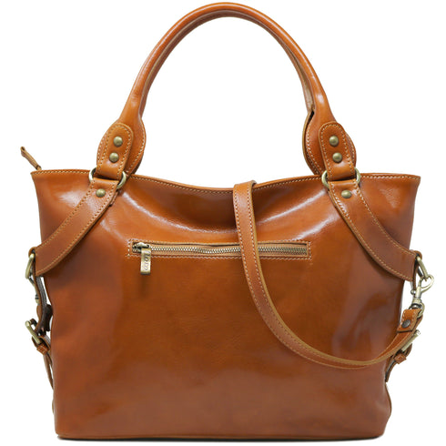 Floto Italian Leather Shoulder Bag Women's Taormina Handbag olive brown